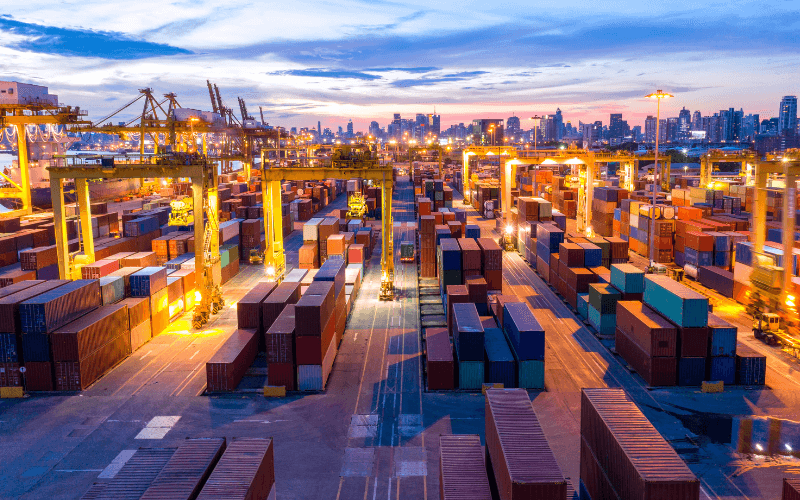 port with multiple containers