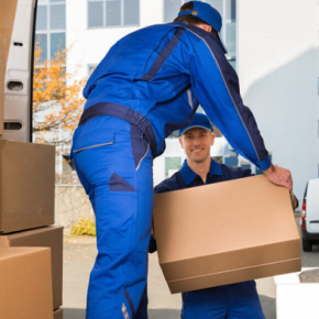 Worker lifting a box